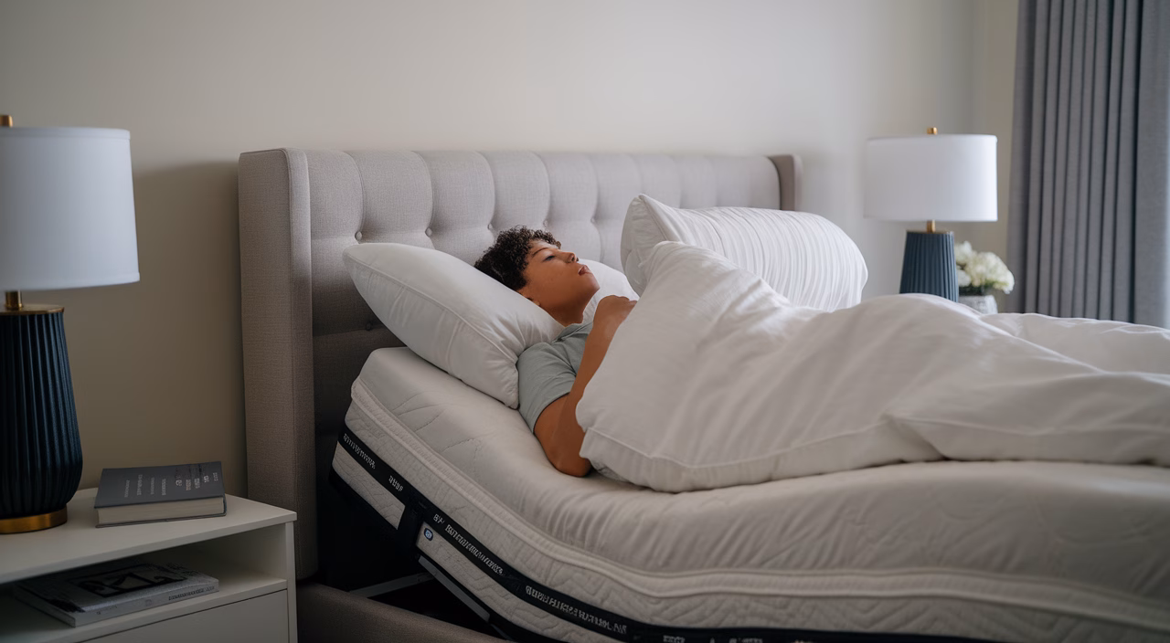 Proper elevation angle for torso adjustable bed base elevation